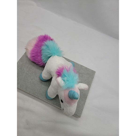 Hands On Ganz Plush Unicorns Fluffy Unicorn White with Multicolor Fluffy Tail 6" - Picture 4 of 16